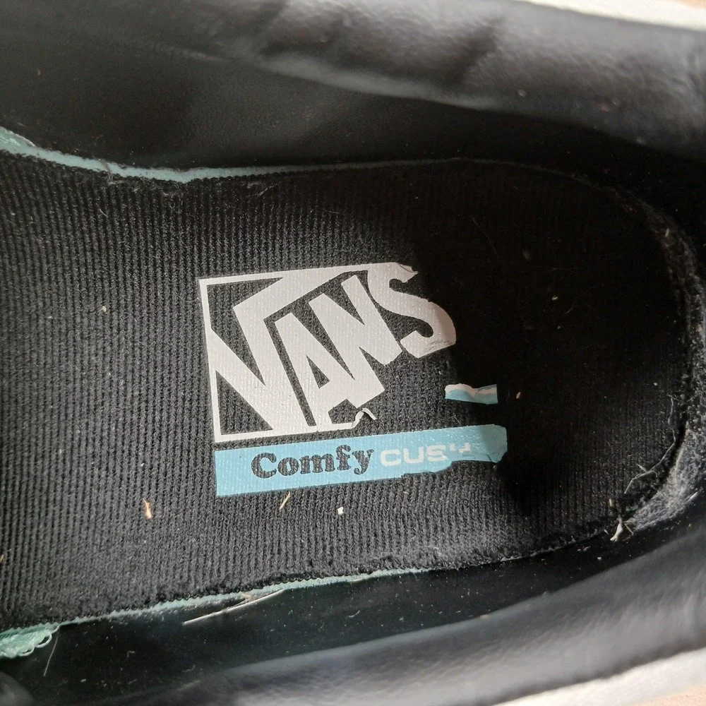 Vans Lowland CC Sneakers Men 10.5 White Black Leather Suede Skate Y2K Streetwear